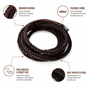 Handmade <b>Braided</b> Leather Cord Roll Woven Leather Rope for Bracelets Necklaces Jewelry Craft <b>Accessories</b> - Product Image 6