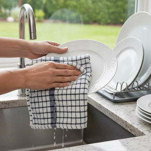 Serviette de cuisine AHE, best-seller, jetable, écologique, couleur unie, brodée, séchage rapide, absorbante, tissu doux, haute qualité - Product Image 2