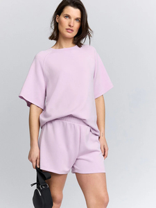 New Fashion Women's Multi-Color Casual Wear Short Sleeve T-Shirt & Short <b>Set</b> Customized ODM Wholesale Ladies <b>Twin</b> <b>Set</b> - Product Image 1