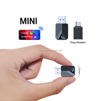 Adaptateur sans fil CarPlay Android Auto portable Beneworld BW-W03, mini USB, Bluetooth, Type-C/USB, Plug&Play, conversion rapide, adaptatif