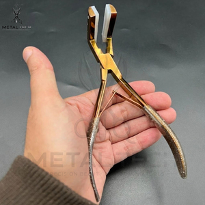 Pince à presser pour extensions de cheveux en bronze métallique, poignées texturées scintillantes, cadre perforé, pince de scellage en silicone - Product Image 4