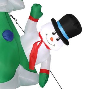 Decorazioni Gonfiabili da Giardino per le Feste da 2,4 m con Pupazzo di Neve, Babbo Natale e 9 Luci a Stringa, 3 Scatole Regalo - Product Image 3