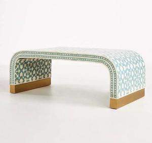 Mesa con Incrustaciones de Hueso de ILAHI, Diseño Moderno con Detalles de Ágata, Almacenamiento Portátil, Muebles para el Hogar - Product Image 2