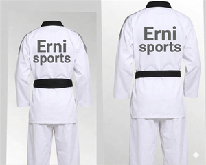 ชุดยูนิฟอร์มเทควันโดปักลายเข็มขัดสีดำสำหรับผู้ชายผู้หญิง ชุดฝึกสอนระดับมืออาชีพ เสื้อ กางเกง ชุดเซ็ต - Product Image 4