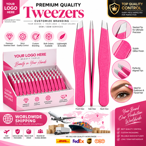 Pinzas Profesionales de Precisión para Cejas, Hechas a Mano en Acero Inoxidable, Punta Inclinada, Duraderas y Ligeras para Cejas y Rostro - Product Image 4