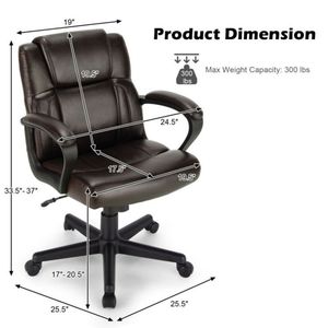 Moderna Sedia da Ufficio Girevole con Massaggio e Braccioli Regolabili in Pelle PU per Casa e Laboratorio - Product Image 4