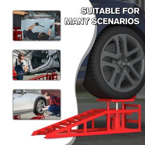 2 Pack basso profilo idraulico auto rampe di sollevamento 5T 11000lbs Garage veicolo rampe di servizio per camion rimorchio colore rosso - Product Image 5
