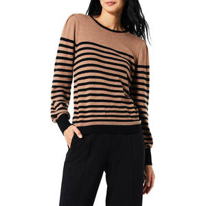 Sudaderas de Algodón Terry para Mujer, Diseño Nuevo, Invierno, Lavado Ácido, Rayas, Transpirables, Oversize, Casuales, con Logotipo Frontal Impreso y Bordado - Product Image 1