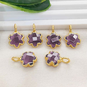 Charm de Calcedonia Amarilla en Forma de Estrella, Electrochapado en Cobre, 10mm, para Fabricación de Joyería - Product Image 2