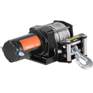 Treuil électrique 12V DC pour VTT/UTV avec capacité de traction de 3000 lb, câble en acier à 7 brins de 3/16 x 39 pieds et enrouleur de câble à rouleaux - Product Image 4