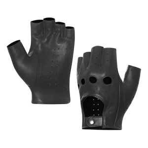 Guantes de Conducción de Cuero Vacuno Suave de Lujo, Color Gris Carbón, Sin Dedos, con Ventilación en los Nudillos y Dorso Abierto, Antideslizantes, Directo de Fábrica OEM - Product Image 1