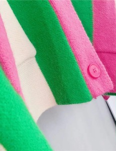 For Custom OEM Winter 100% Cotton Contrast Color Fashion Greek Sorority Fraternity Women's <b>Cardigan</b> <b>Sweater</b> - Product Image 3