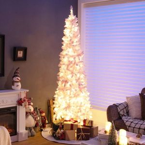 Albero di Natale a forma di matita preilluminato da 2,1 m con effetto neve, 300 luci e 8 modalità - Product Image 3