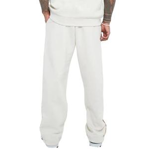 Custom <b>White</b> Fleece Sweatpants Men Elastic Waist Casual <b>Joggers</b> Letter Logo Right Leg Autumn Wear - Product Image 5