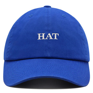 Gorra de Béisbol Azul de 6 Paneles con Logotipo HAT Bordado, Ajustable, Unisex, Estilo Casual, Tela Twill, para Adultos - Product Image 1