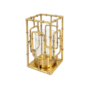Luxury Gold Metal <b>Candle</b> Lantern <b>Holder</b> With <b>Glass</b> <b>Hurricane</b> Vase Stylish Modern Home Decor Centerpiece Lantern - Product Image 1
