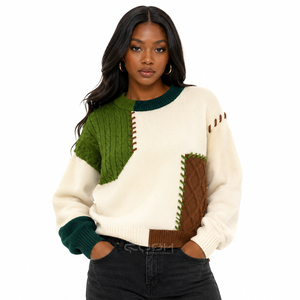 Cosh International Sisterhood Sorority Acrylic Spring Solid Color Wool Knitted <b>Cardigan</b> Long-Sleeved Round Neck Outerwear Coat - Product Image 1