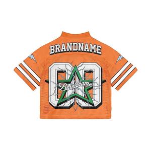 Camiseta de fútbol retro americana de alta calidad, con estampado por sublimación, de malla de lujo, transpirable y de ajuste holgado. - Product Image 3