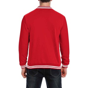 Veste de sport décontractée rouge coupe ample, style varsity, broderie bomber, streetwear, best-seller, prix avantageux, veste varsity homme - Product Image 2