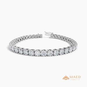 สร้อยข้อมือเทนนิสประดับมอสซาไนต์สีเงินสำหรับผู้หญิง สร้อยข้อมือแบบโซ่และแบบเชื่อมต่อ เครื่องประดับแฟชั่นทันสมัย ของขวัญวันครบรอบแต่งงาน อุปกรณ์เสริม - Product Image 1