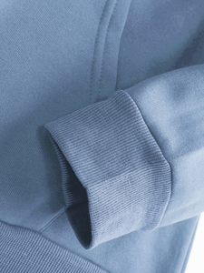 Men's Custom Logo Hoodie Light Blue 100% Cotton French Terry Breathable Regular Fit Casual Autumn Wear Heat Transfer Printed - Product Image 4