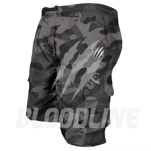 Pantalones Cortos Cargo Color Oliva para Hombre, Marca Bloodline, Cintura Media, Cordón Ajustable, Secado Rápido, Casuales, Deportivos, con Bolsillos y Logotipo Estampado en la Parte Delantera - Product Image 5