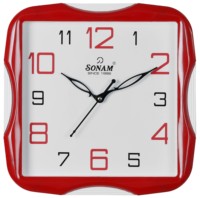 Jam Dinding Persegi Modern Sonam Plastik Quartz Analog Tanpa Suara untuk Ruang Tamu SLQ 01 SWEEP