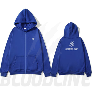 Sudadera con Capucha Negra Unisex Bloodline, Cierre de Cremallera, Corte Regular, Forro Polar, Informal, con Bolsillo Frontal, 100% Algodón, Estilo Hip Hop, Invierno - Product Image 3