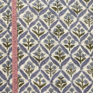 ผ้าคอตตอนพิมพ์ลายบล็อกทำจากผ้าฝ้ายสีฟ้ามะกอกเขียวมะกอกแฮนด์เมดสำหรับม่านกระเป๋าเดินทางฝาครอบกลางแจ้งสำหรับเด็กผู้ชาย - Product Image 2