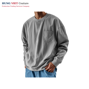 Fall Tonal Knitted Moisture Wicking Camiseta de manga larga Grunge Amarillo mostaza - Product Image 1