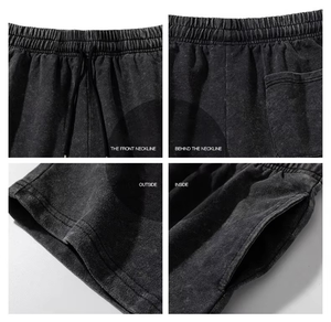 Conjunto de Camiseta y Pantalones Cortos de Punto Negro para Hombre, Ropa Casual de Verano con Capucha, Transpirable, de Secado Rápido, 100% Algodón, Personalizable - Product Image 5