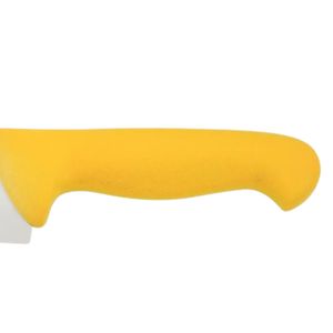 Cuchillos de Chef con Mango Amarillo y Hoja Plateada, con Protector de Dedos Ergonómico y Agarre Curvo para Cortar Vegetales y Preparar Comidas Diarias - Product Image 5