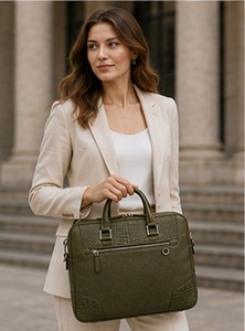 Gravs – porte-documents vintage en cuir véritable pour hommes, sacoche professionnelle pour ordinateur portable, sacoche de voyage légère et durable - Product Image 2