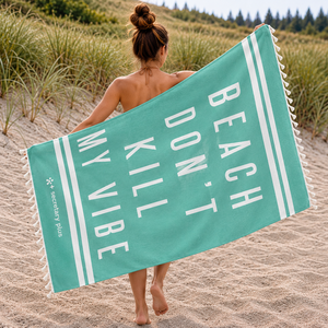 Toalla de Playa Fouta con Estampado de Alfabeto, Ecológica, 100% Algodón Turco, Toalla Hammam a Precio Accesible, Fabricante en India - Product Image 3