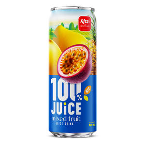 NFC Mixed Fruit Juice Drink 320ml Sleek Can OEM Vietnam Juice Factory Exportador Puré con sabor - Product Image 1