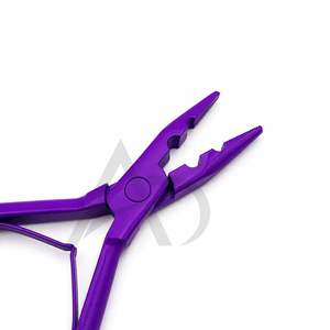 Pince à micro-perles à deux trous pour extensions capillaires en acier inoxydable, personnalisable avec logo, instrument de beauté, service OEM - Product Image 2