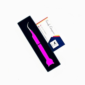 Pince à épiler Somfy Enterprises en forme de chat, en acier inoxydable, prise en main parfaite, 10 mm, rose, outil de précision, emballage en boîte - Product Image 3