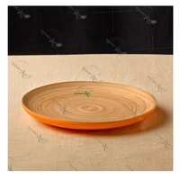 Assiette de service en bambou, ensemble de dîner léger, réutilisable, design écologique, construction robuste, qualité alimentaire pour usage quotidien et professionnel