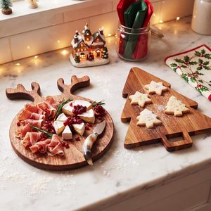 Planche à découper en bois en forme de bonhomme en pain d'épices, plateau de service pour fromages, décoration de cuisine de Noël, vente en gros - Product Image 5