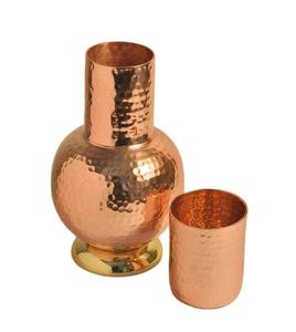 Tasse à bière de fête personnalisée empilable à paroi unique gobelet à eau en métal en verre et cuivre avec cruche - Product Image 1