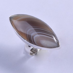 Anillo Clásico de Ágata Natural de Botsuana, Plata de Ley 925, Joyería para Boda, Compromiso, Regalo, Joyería Artesanal Personalizada - Product Image 2