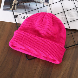 Unisex Solid Color Beanie Hat 100% Acrylic Knitted <b>Winter</b> <b>Cap</b> Casual Style Gray Black Blue Orange Adult Size - Product Image 3
