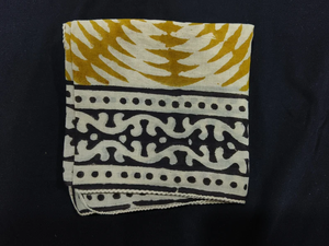 Foulard carré ethnique en coton fait main, imprimé à la main, motif floral, ensemble cravate et bandeau, doux pour la peau, cadeau d'été, Saint-Valentin - Product Image 1