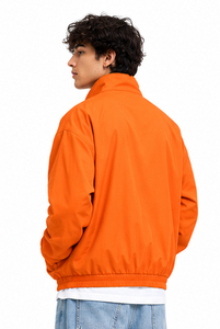 Customized Front Chenille Embroidery <b>Track</b> <b>Jacket</b> Side Pockets Turtleneck Collar High Quality French Terry Spring Training - Product Image 4