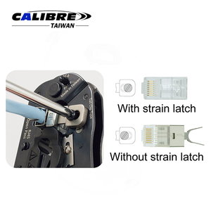 TAIWAN CALIBRE 8P Open Pass and Shielded Tail Clip (External Ground) Modular Plug Crimping Pliers - Product Image 3
