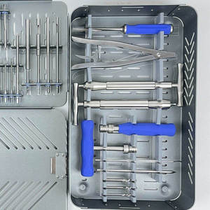 Kit d'instruments de retrait de vis cassées Azicon en acier inoxydable, comprenant des forceps d'extraction orthopédiques, des trepines, des alésoirs creux et des tournevis - Product Image 2