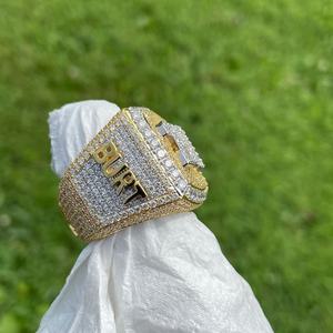 <b>Mens</b> 925 <b>Silver</b> Moissanite Diamond 237 Championship <b>Ring</b> Iced Pave Custom Statement <b>Ring</b> - Product Image 5
