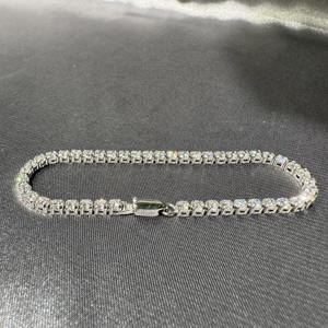 wholesale classic 18k white <b>gold</b> tennis bracelet def vs vvs lab grown diamonds 2mm 3mm chain girls wedding gift band - Product Image 5