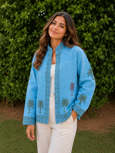 Chaqueta de Punto TNT con Estampado a Mano, Ecológica, Artesanal, de Algodón, para Otoño e Invierno, con Forro de Algodón, Regalo Único para Mujer - Product Image 1