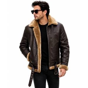 Chaqueta de Invierno Personalizada para Hombre, Estilo Casual, B3, de Piel de Oveja, Ecológica, Resistente al Viento, Forrada con Pelo de Sherpa, con Estampado Digital - Product Image 5